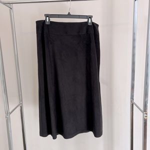 Sigrid Olsen Faux Suede A-Line Skirt - Lined - Size 14 in Black - New with Tags
